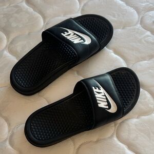 Nike Black and White Slide Sandals